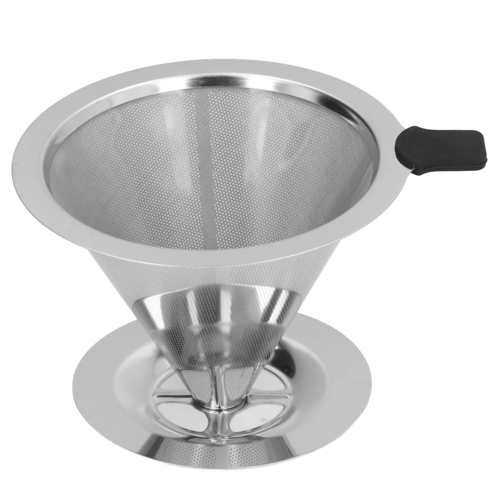 Stainless Steel Coffee Dripper Drip Cone Coffee Filter Reusable Coffee Filter Cup for Kitchen2‑4 Cups