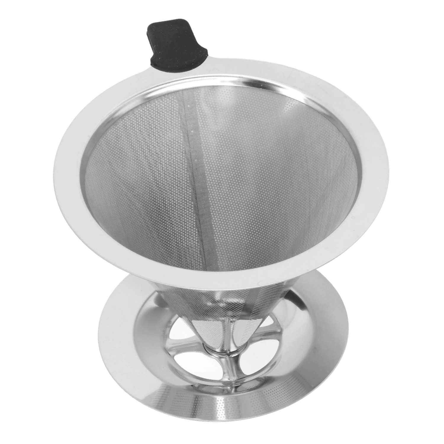 Stainless Steel Coffee Dripper Drip Cone Coffee Filter Reusable Coffee Filter Cup for Kitchen2‑4 Cups