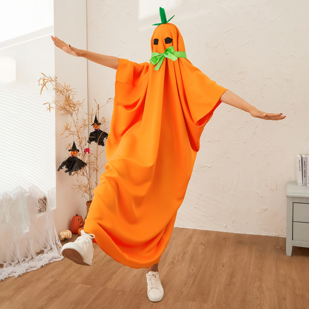 Halloween Pumpkin Costume, Spooky Pumpkin Poncho Cloak Party Prop