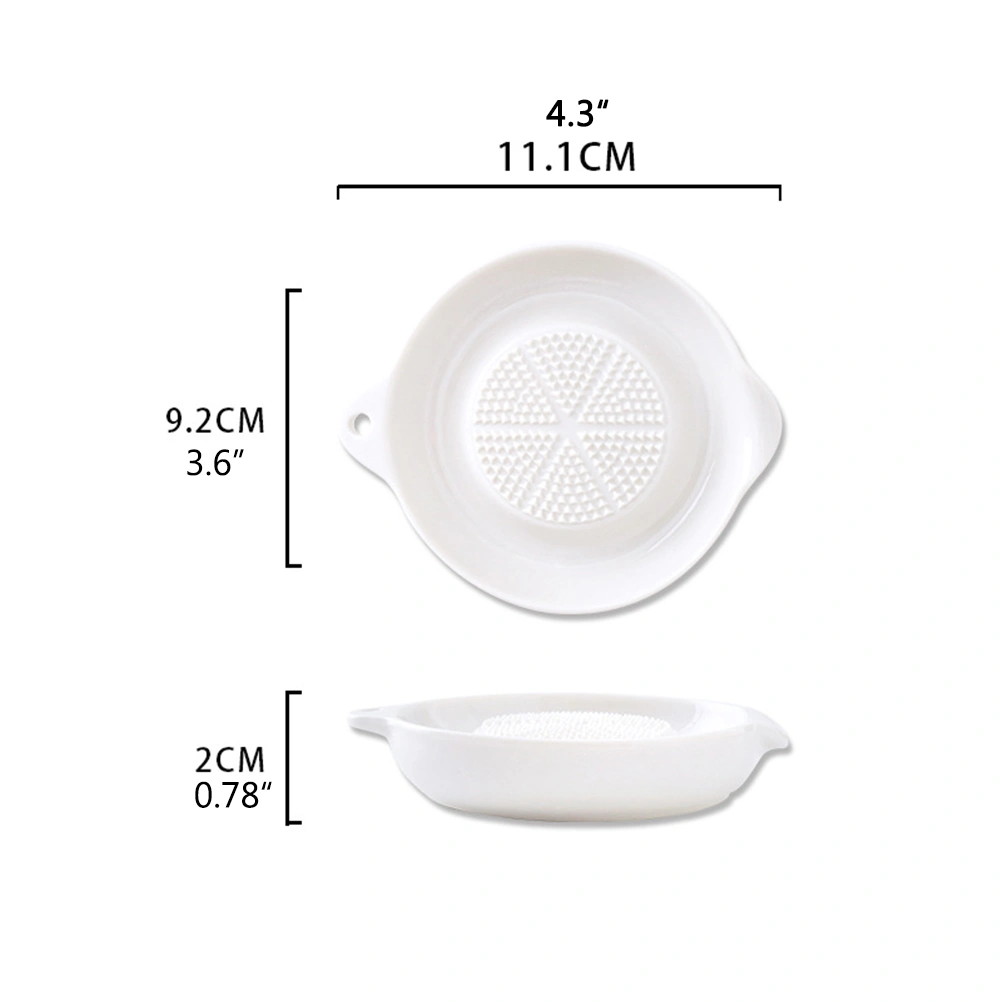 Porcelain Grater Plate for Garlic Onion Cheese Multipurpose Ceramic Ginger Grater Feeding Tool