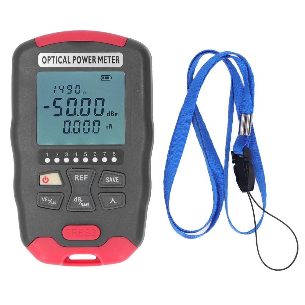 Optical Fiber Power Meter Red Light Source Network Optic Tester with LED Light Communication Engineering AUA-D50 -50dBm to +26dBm