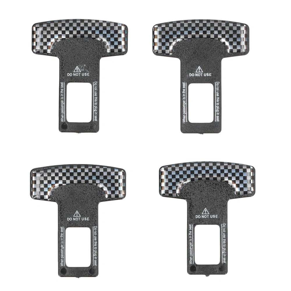 4PCS/Set Car Seat Safety Belt Stopper Buckles Alarm Canceler Carbon Fiber Aluminum Alloy Universal