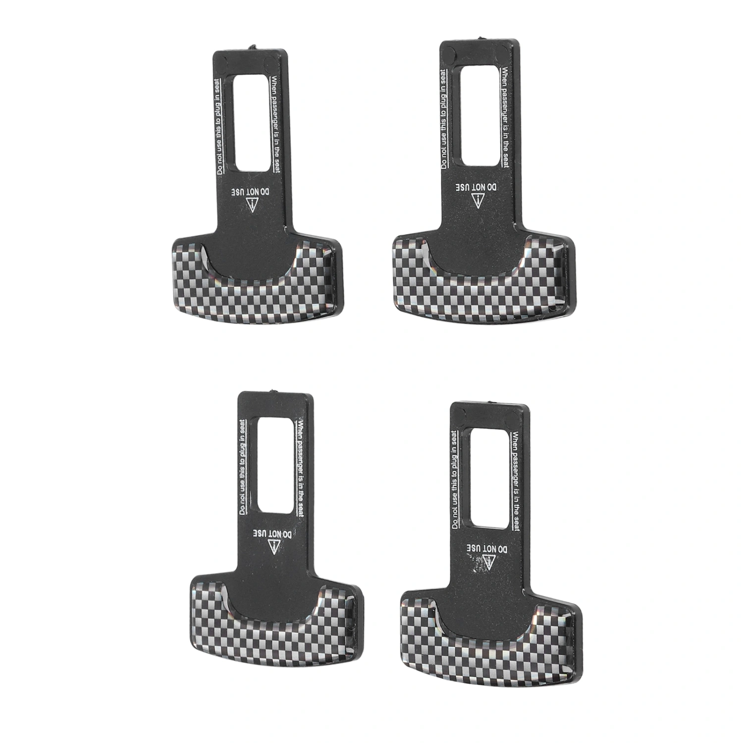 4PCS/Set Car Seat Safety Belt Stopper Buckles Alarm Canceler Carbon Fiber Aluminum Alloy Universal