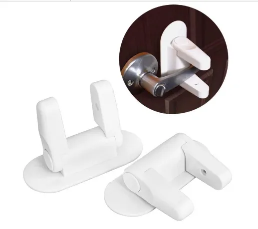 Door Lever Lock, Adhesive Kid Safety Door Handle Lever Lock for Home