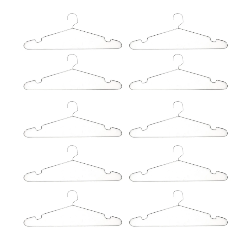 10pcs Clothes Hangers Stainless Steel Heavy Duty Prevent Slip Space Saving Coat Drying Hangers