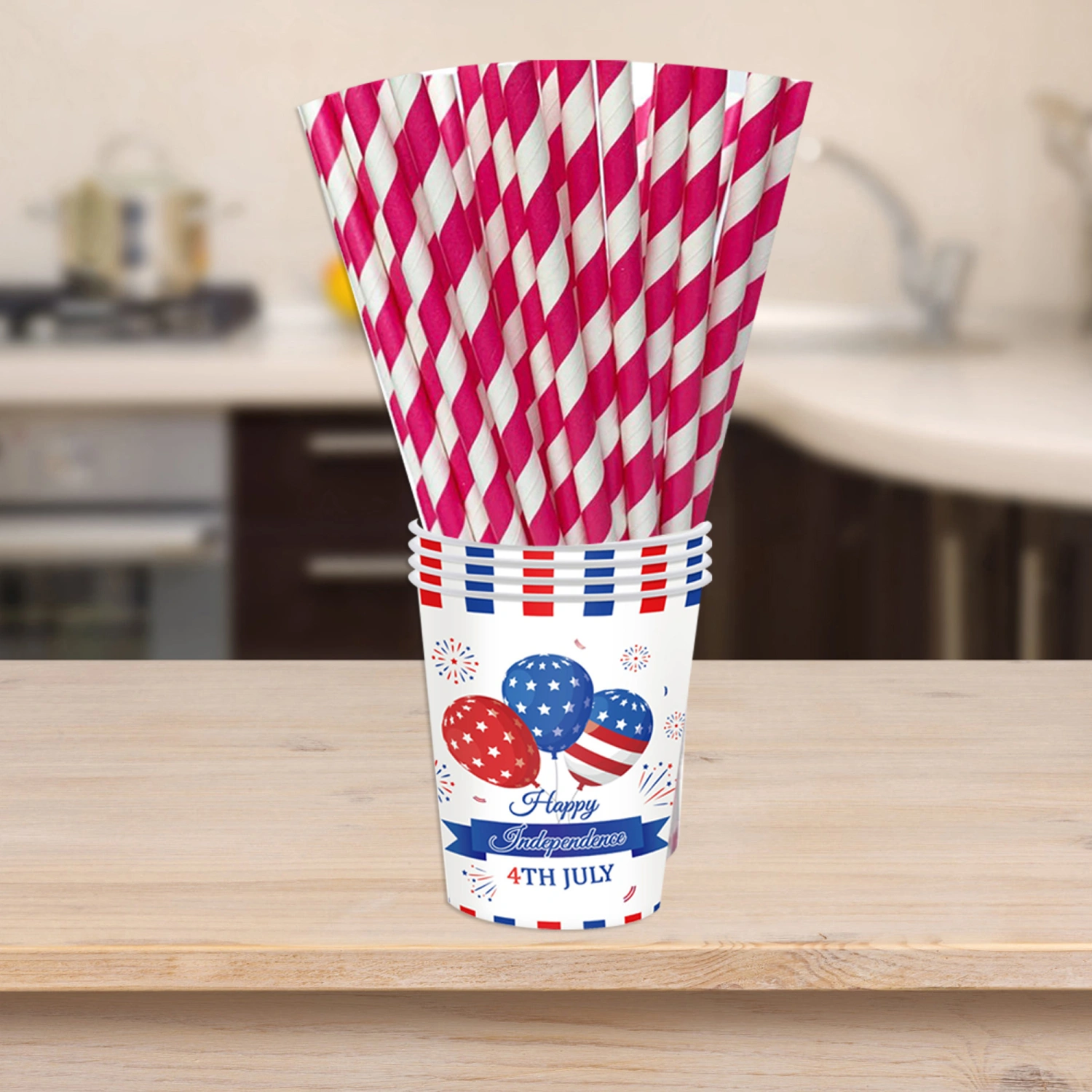 Independence Day Party Prop Set Stars Stripes Tissue Banner Tableware