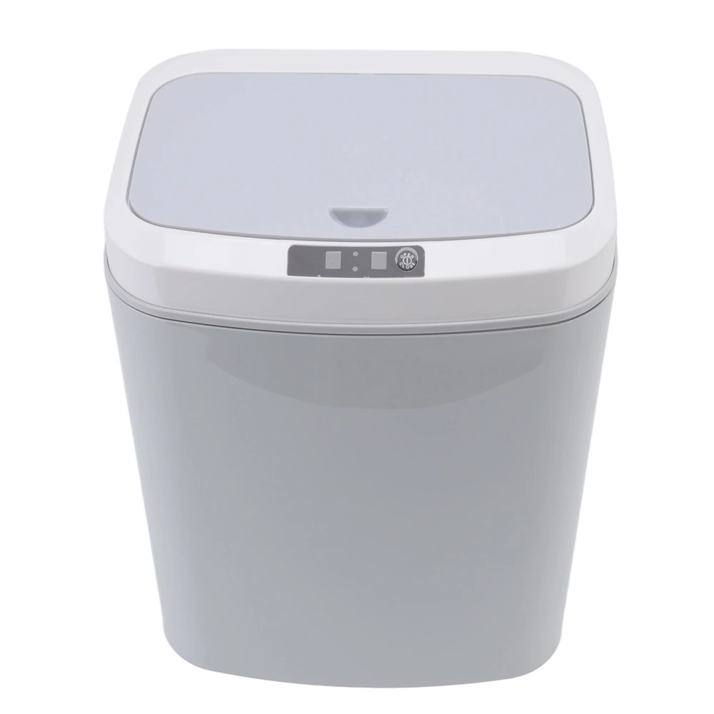 Smart Trash Can 16L Infrared Induction Button Control Manual Mute Household Automatic Trash Can with Night Light Gray