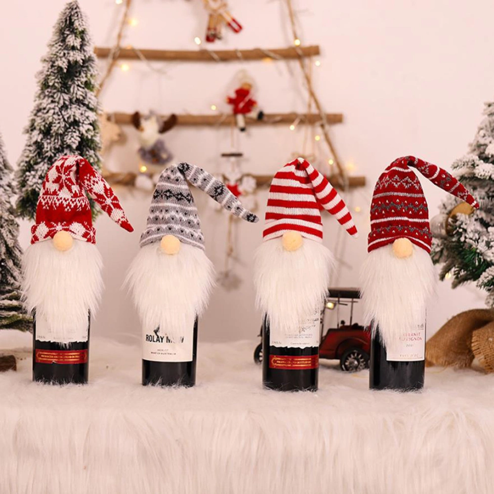 Wine Bottle Cap Stretch Christmas Style Faceless Elderly Decoration