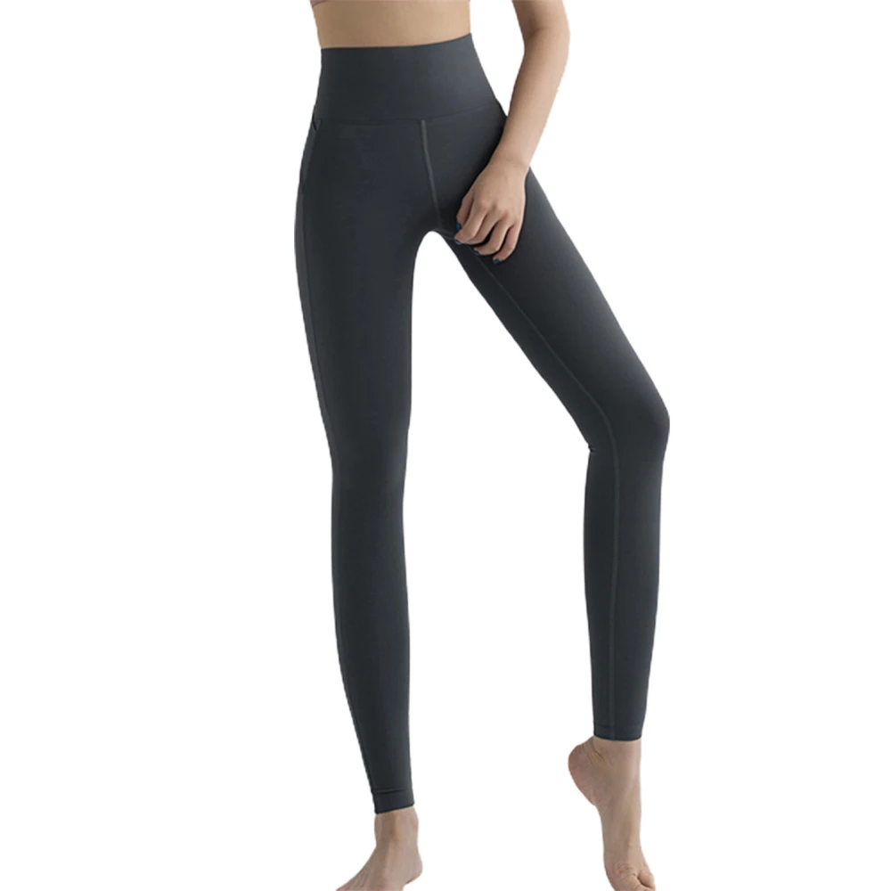 Women Solid Color Tight Yoga Pants, Cross Strap High Waist Leggings