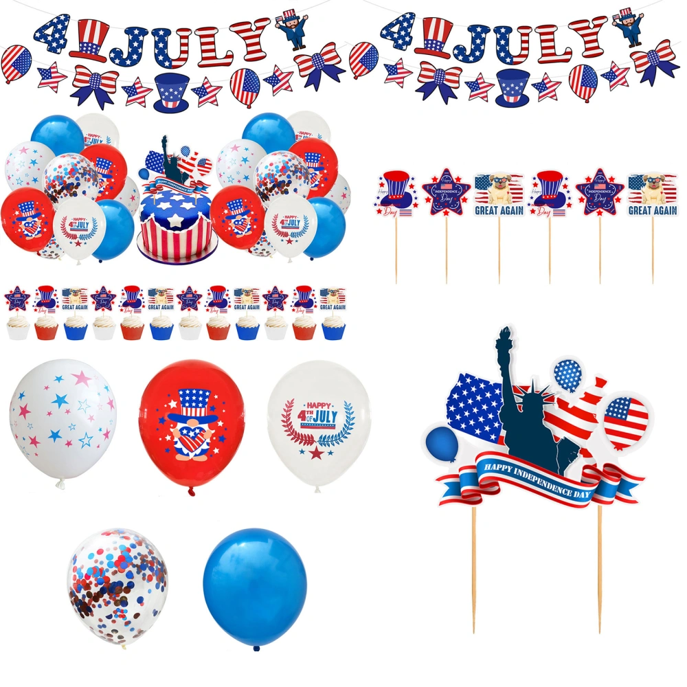 Independence Day Party Decoration Set, Star and Bow Knot Banner