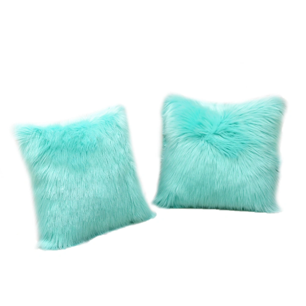 Fluffy Pillow Covers Solid Color Faux Fur Square Pillow Cases