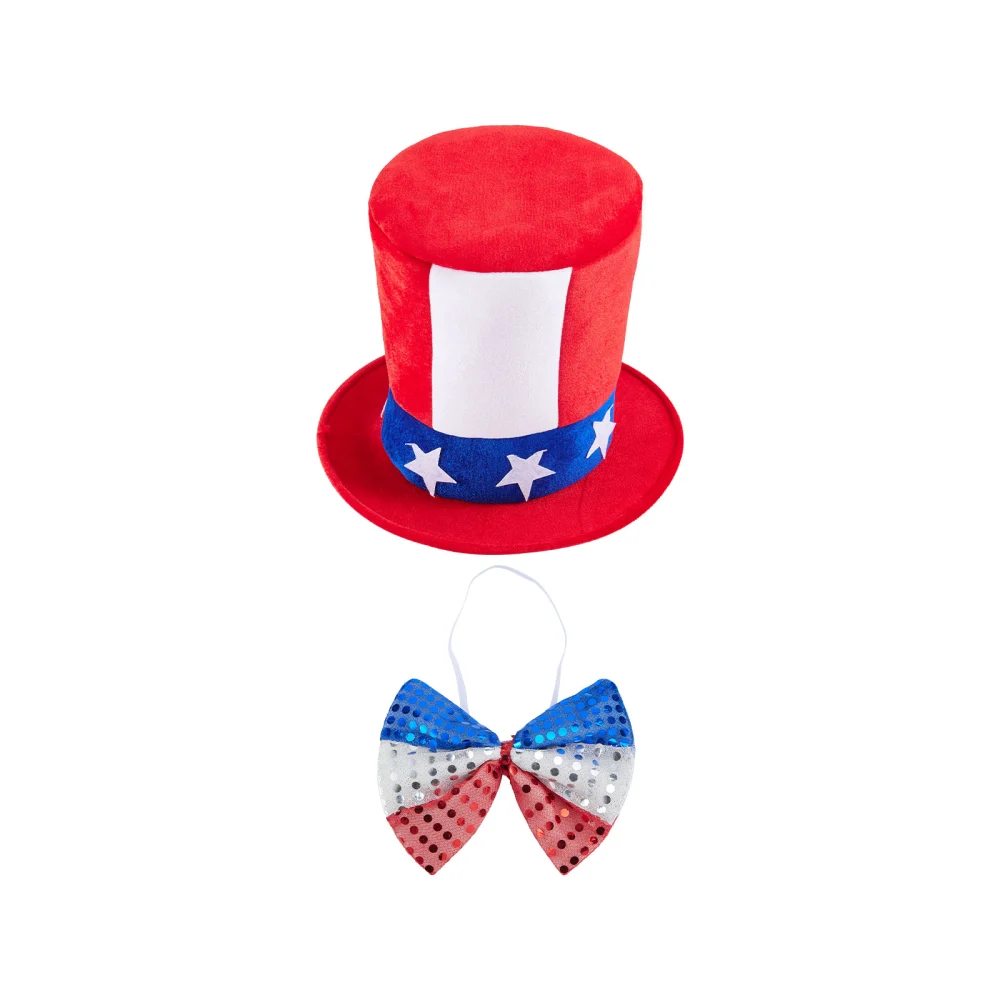 Independence Day Party Props, Contrast Color Cap Bowtie Hair Hoop