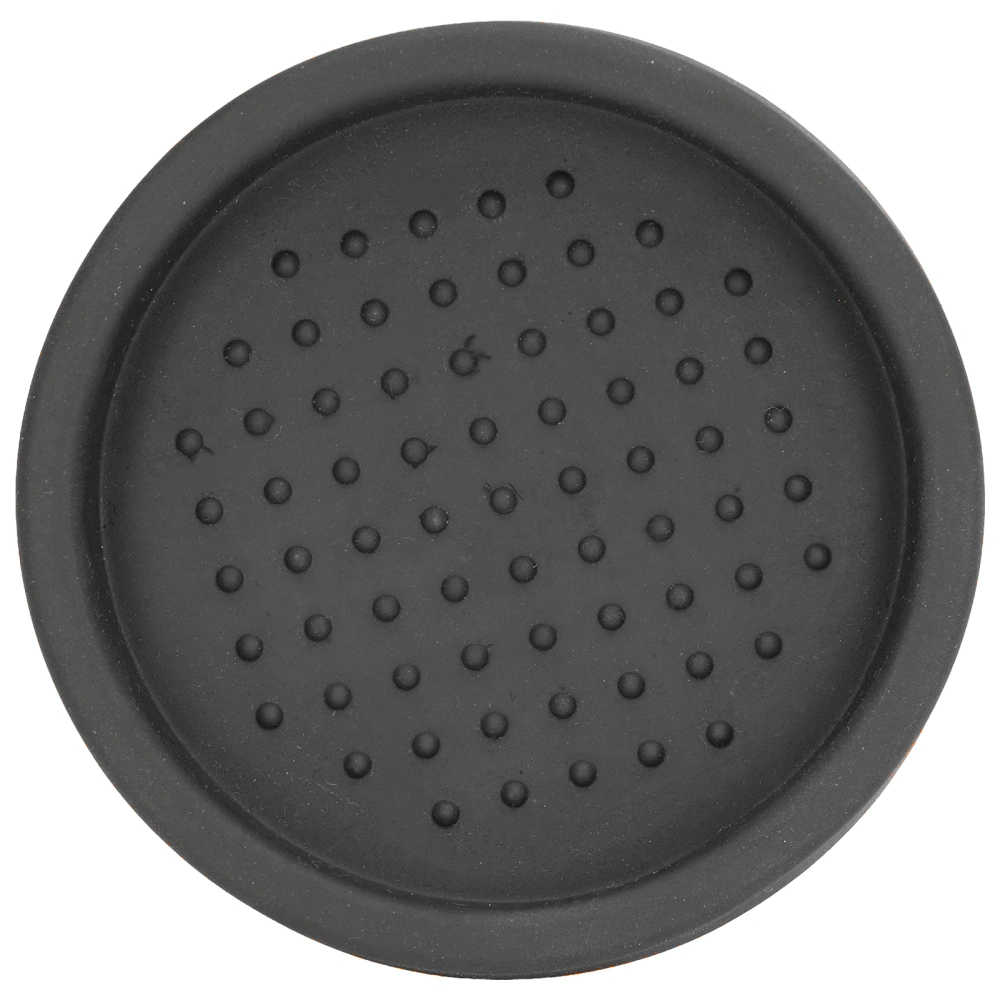 Round Silicone Coffee Tamper Mat Soft Heat Resistant Portable Coffee Tamper Pad for HomeBlack