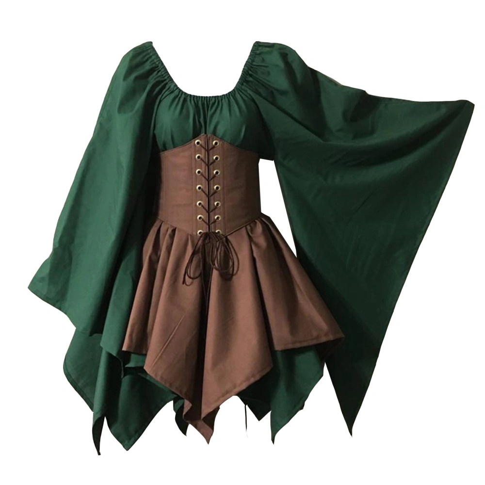 Medieval Dress, Irregular Tie-up Flare Sleeve Cosplay Costume