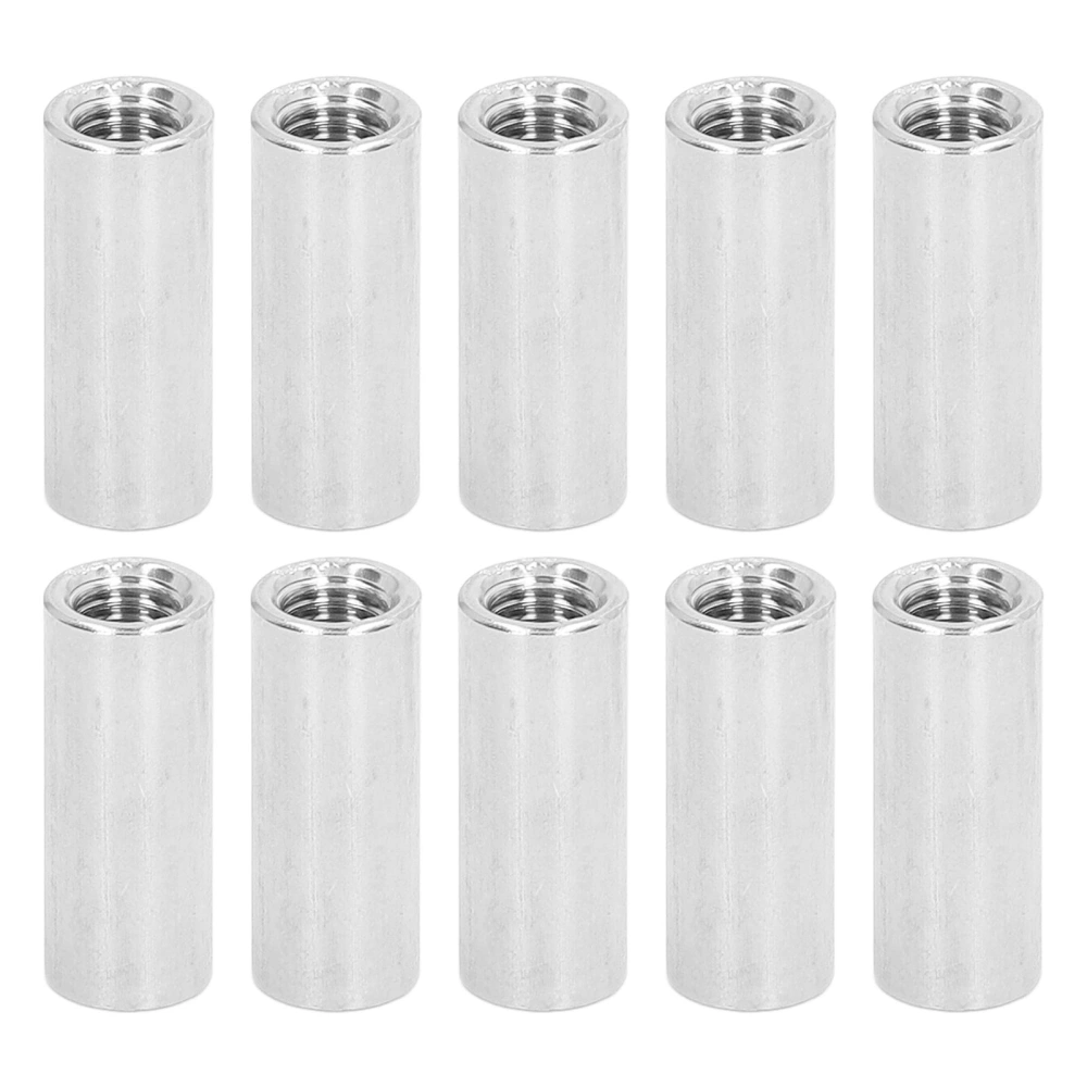 10 Pcs Round Connector Nut M8x1.25 L30mm Stainless Steel Coupling Nuts Threaded Sleeve Rod Kit