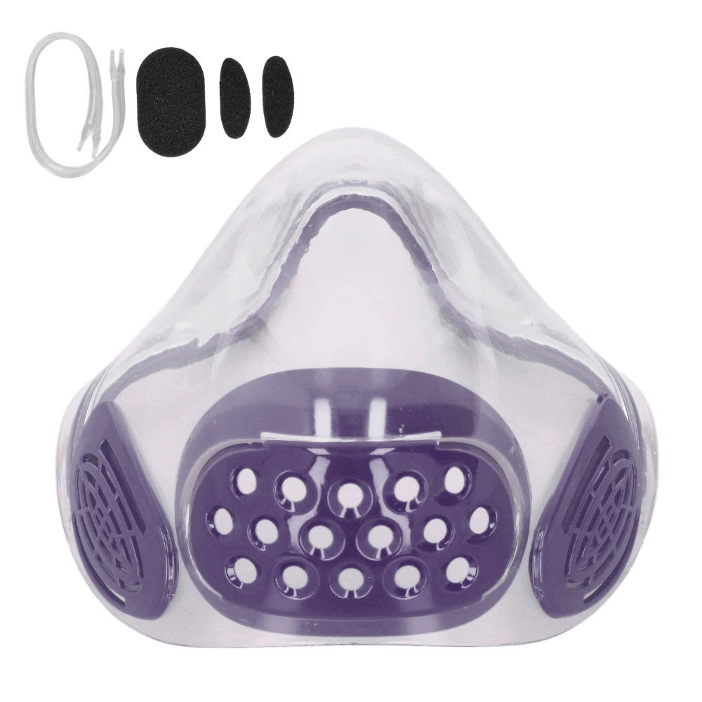 Anti Fog Respirator PC Transparent Splash Prevention Breath Filter Respirator Face Shield for Teacher Adult Purple