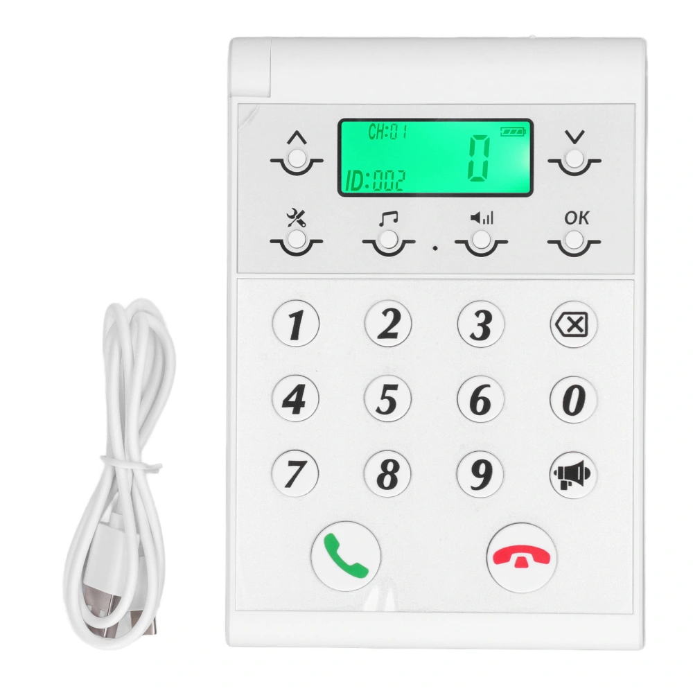 Wireless Intercom Phone 1000m Distance Clear Call Intelligent Networking Hands Free Intercom System Host White