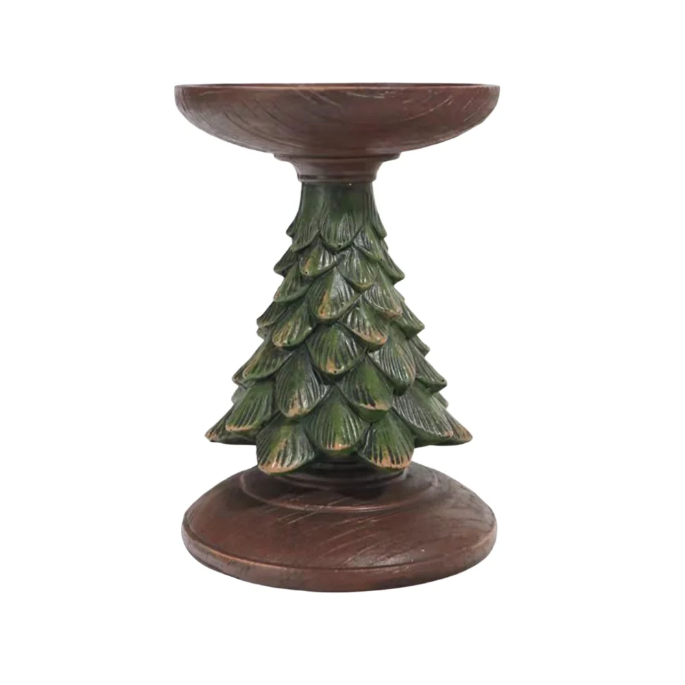 Resin Candlesticks Table Stove, Christmas Tree Shape Candelabrum