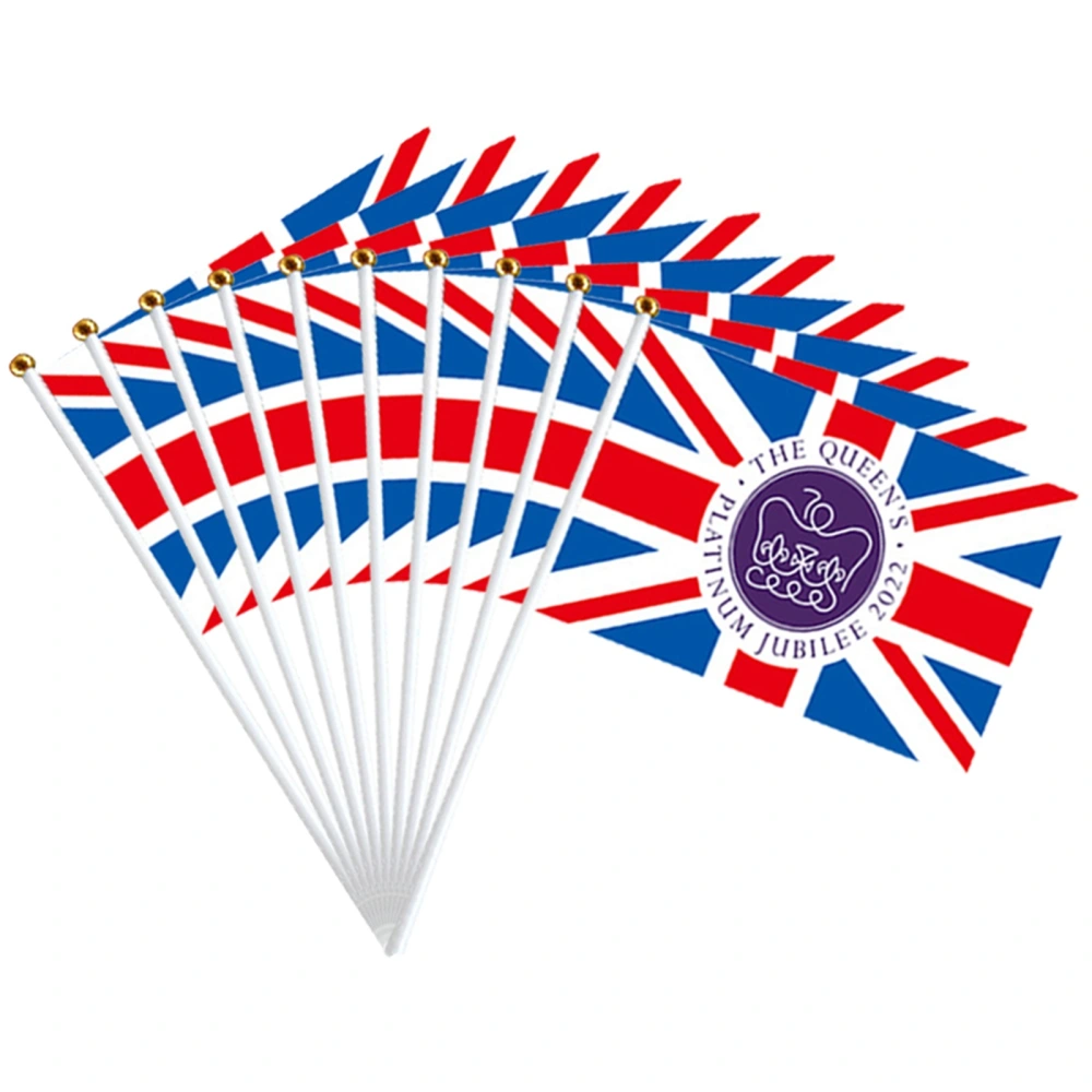 Queen Platinum Jubilee Flags, Handheld Flags, Patriotic Decorations