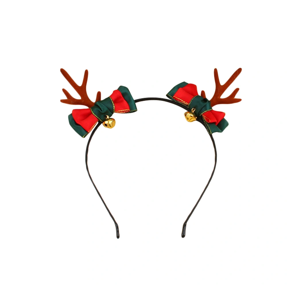 Christmas Sequin Antlers Headband Cartoon Reindeer Bell Bow Hair Hoops