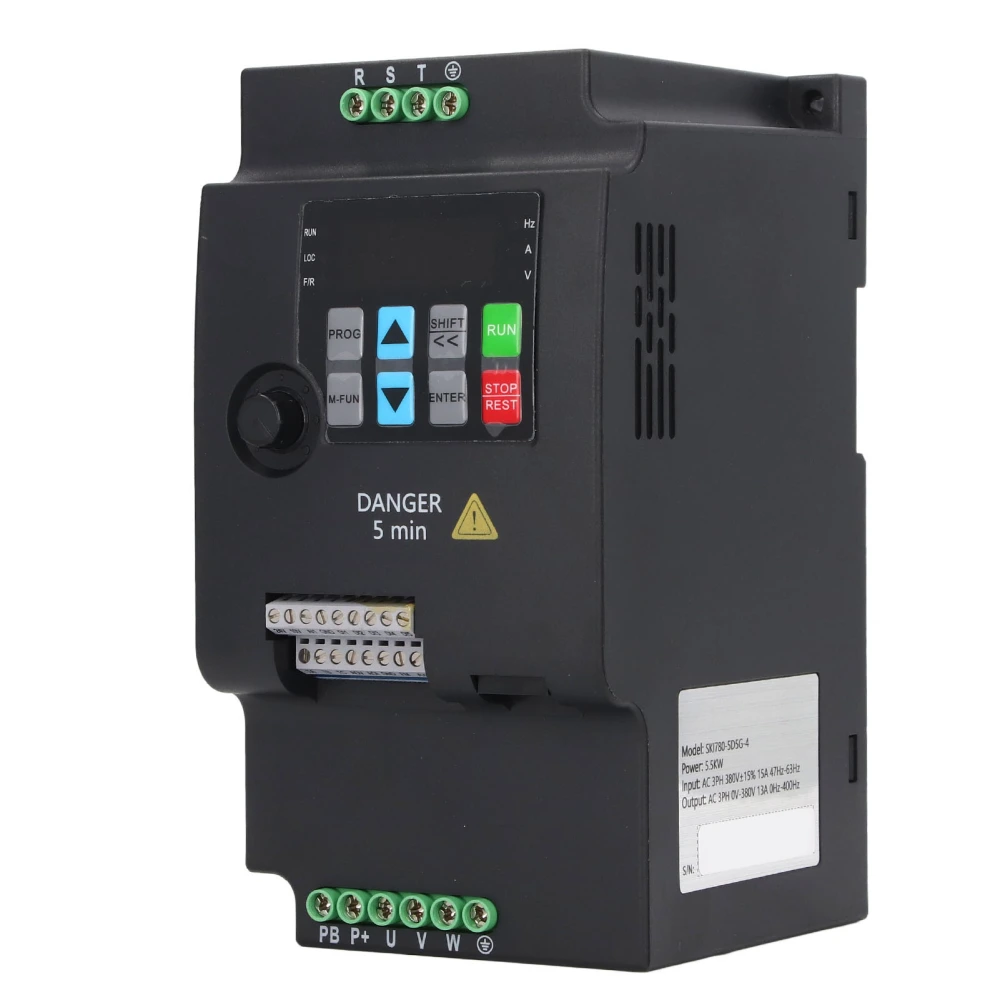 Variable Frequency Drive 3 Phase Frequency Converter 5.5KW Motor AC380V Input AC0‑380V Output