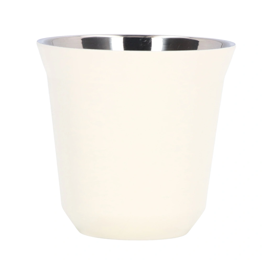 Coffee Mug 304 Stainless Steel Wide Mouth Design White Double Layer Good Heat Insulation Water Cup160ml