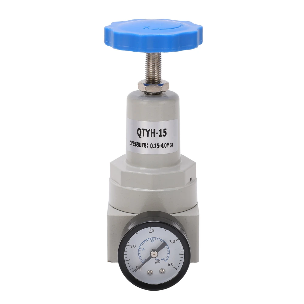 Air Pressure Regulator Automatic Relief Valve Controller Aluminium Alloy with Gauge QTYH-15 0.15‑4.0MPa