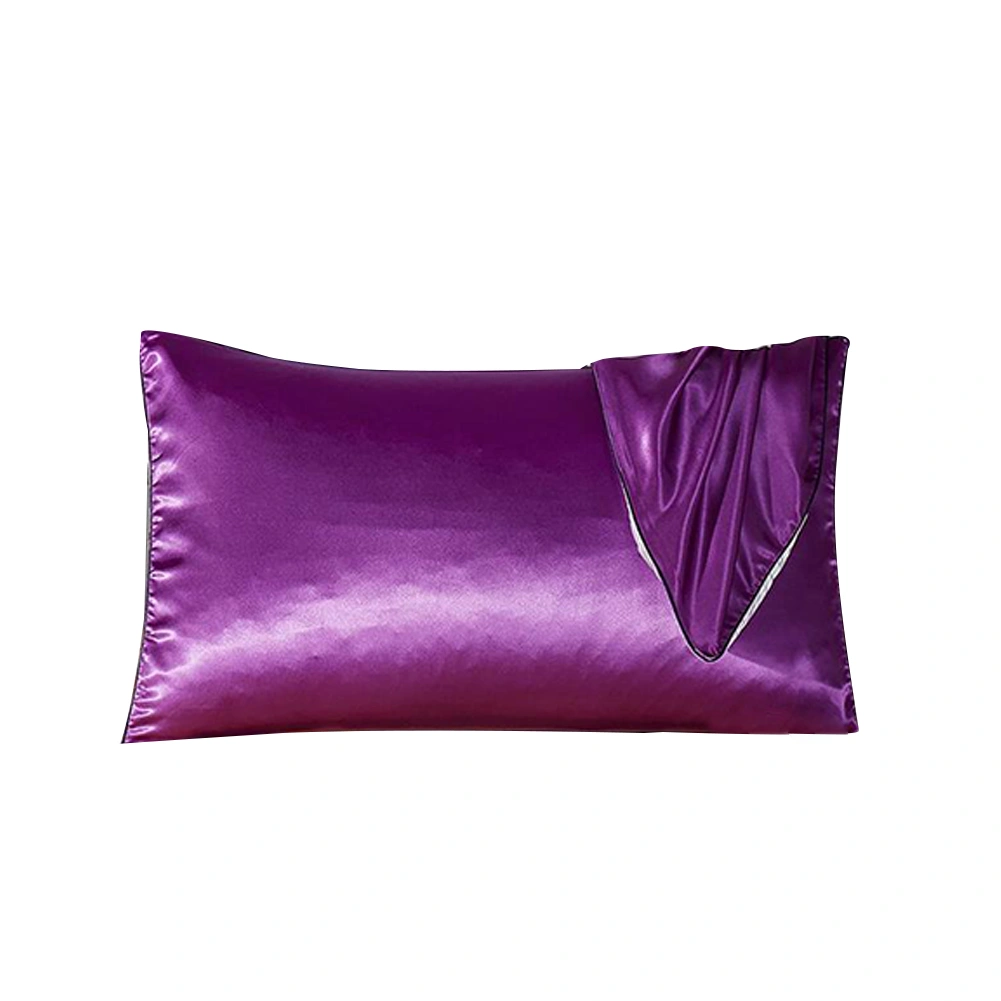 Household Satin Silk Pillow Case Solid Color Soft Rectangle Pillowcases