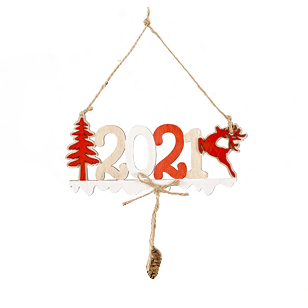 Christmas Wooden Pendant Decor, Creative Tree Door Hanging Pendant