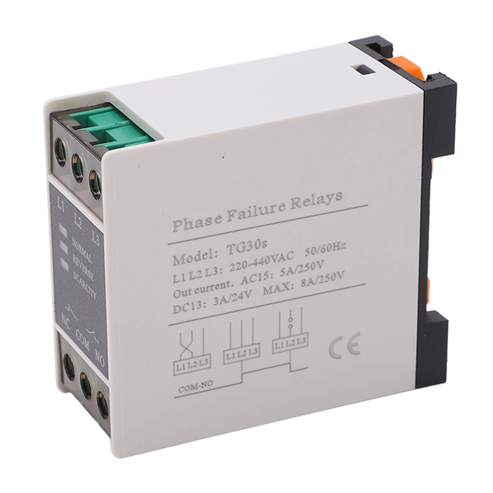 AC Relay PC Flame Retardant Rail Installation Phase Sequence Phase Loss Relay 220‑440VAC