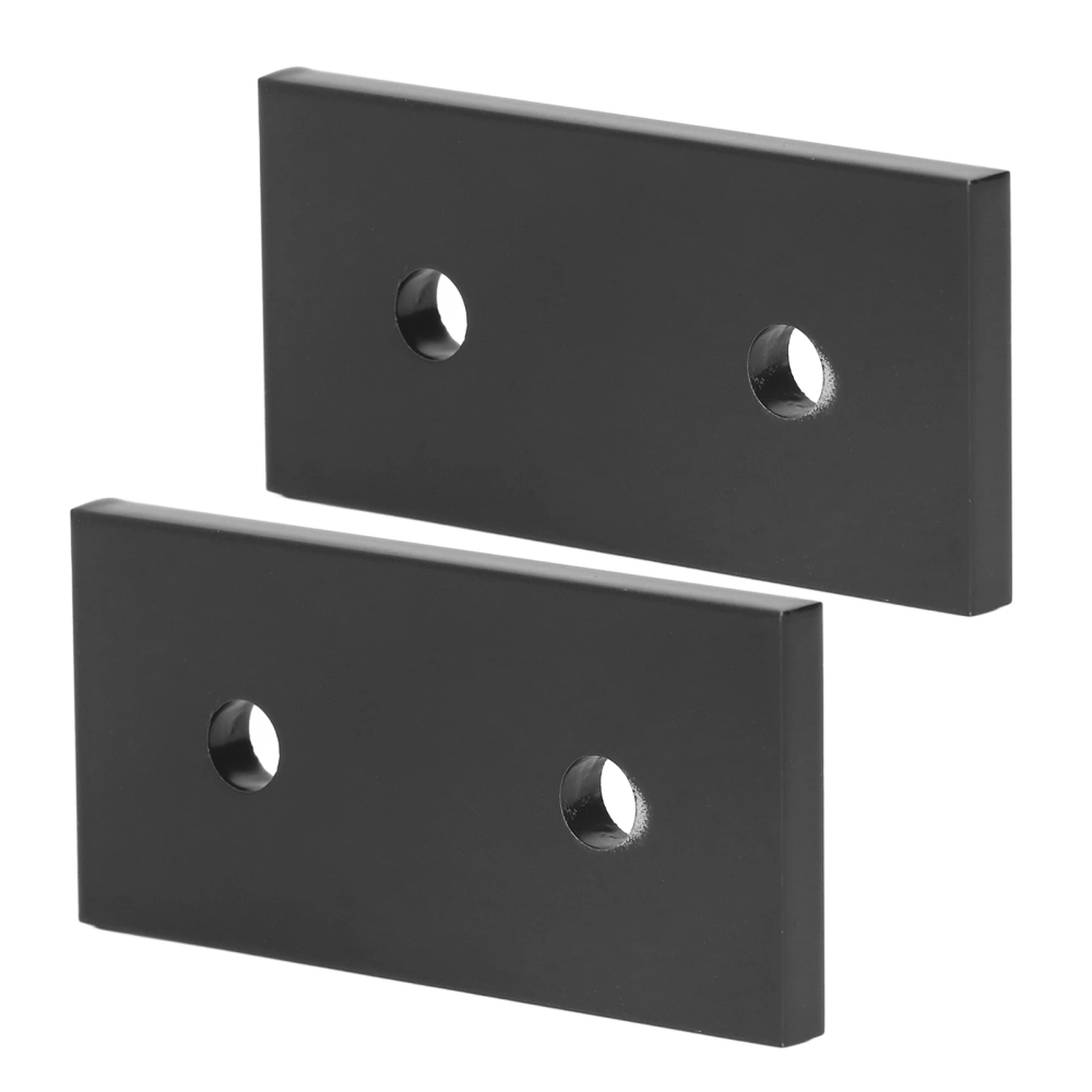 2Pcs 2 Hole Joint Board Compression Resistance Rectangle Flat Aluminum Alloy Joining Plate Black 3030