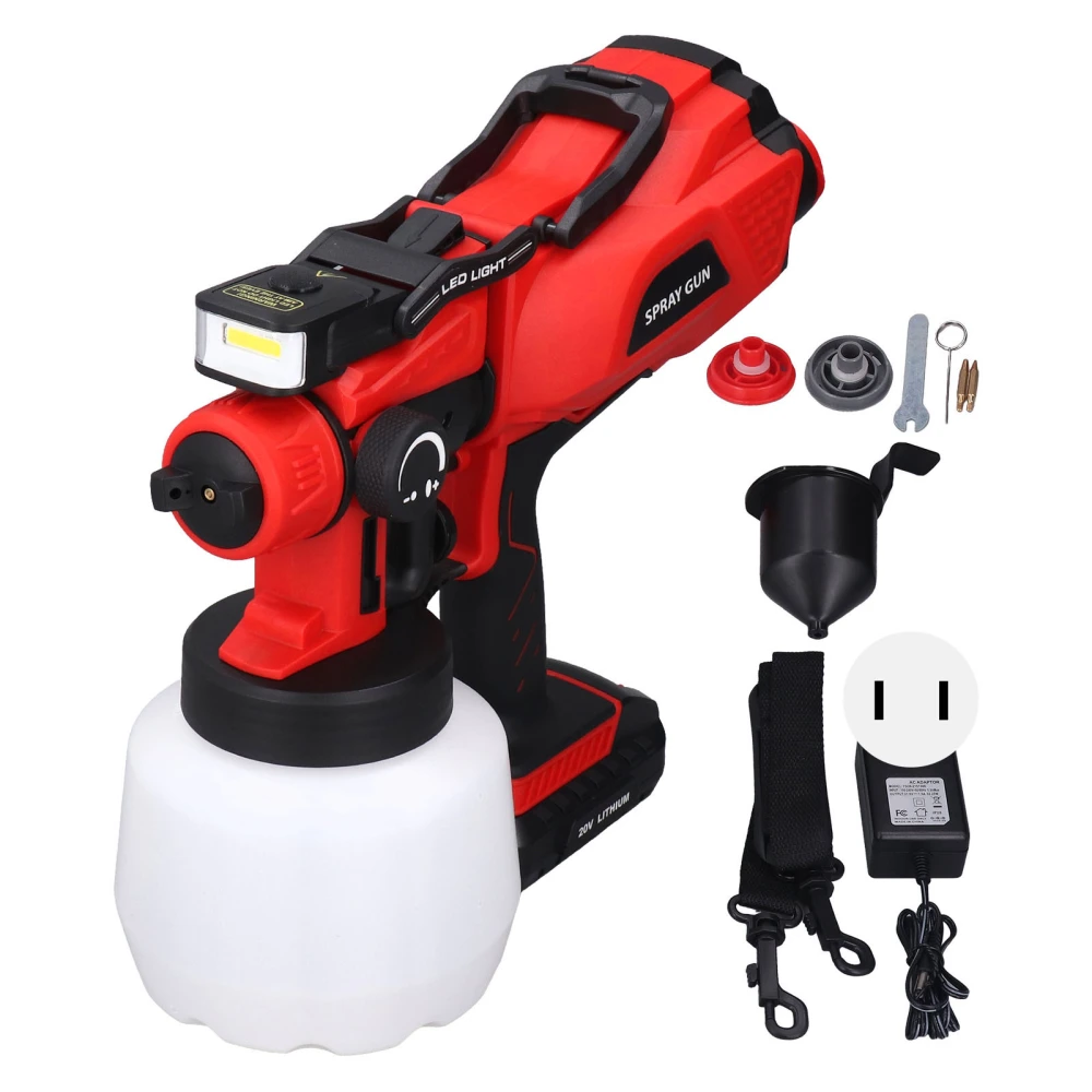 Electric Paint Sprayer with LED High Voltage Spray Gun Portable Painting Tools 100‑240V US Plug