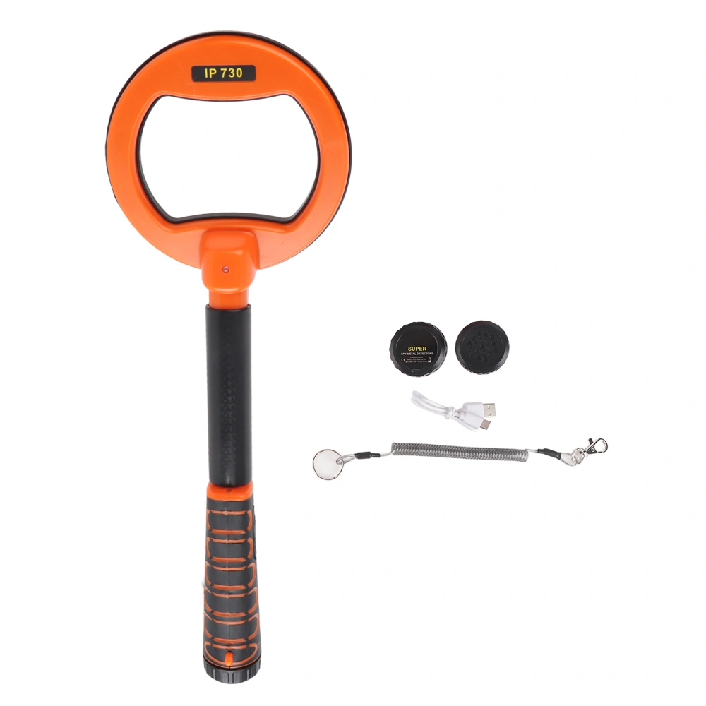 Underwater Metal Detector IP68 Waterproof 30m‑60m Handheld ABS Housing Gold Silver Detector for Diving Orange