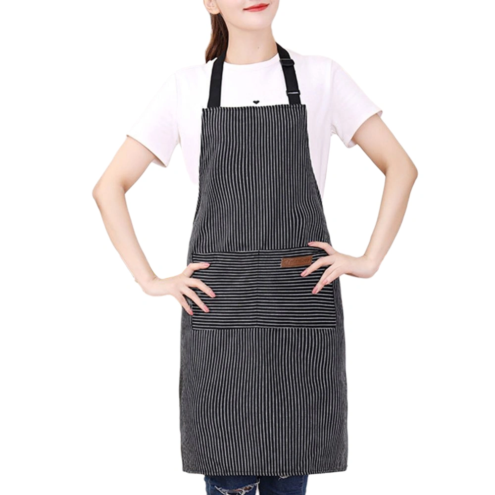 Unisex Apron, Adjustable Neck Strap Stripe Sleeveless Cooking Apron