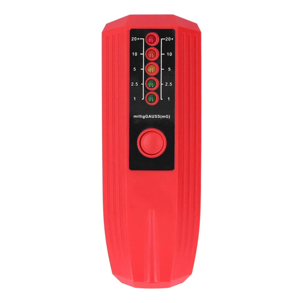 EMF Meter Magnetic Field Detector Electromagnetic Radiation Tester with 5 LED Indicator Red