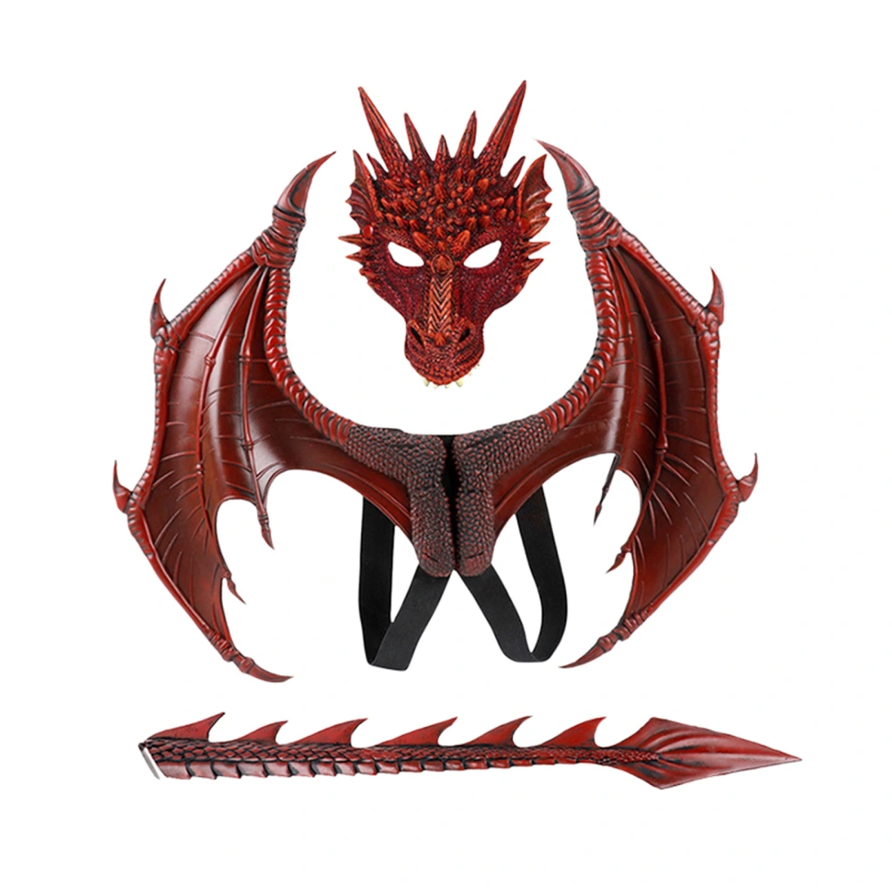 Little Kids Cosplay Prop, Dragon Face Wear, Sharpened Wings, Long Tail