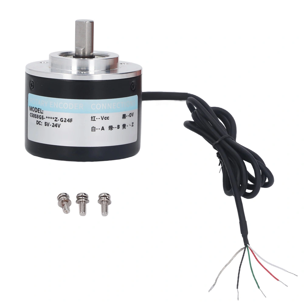 PNP Incremental Encoder IP50 50mm Outer Diameter 2 Phase Incremental Encoder for Intelligent Control DC5‑24V 1200P/R