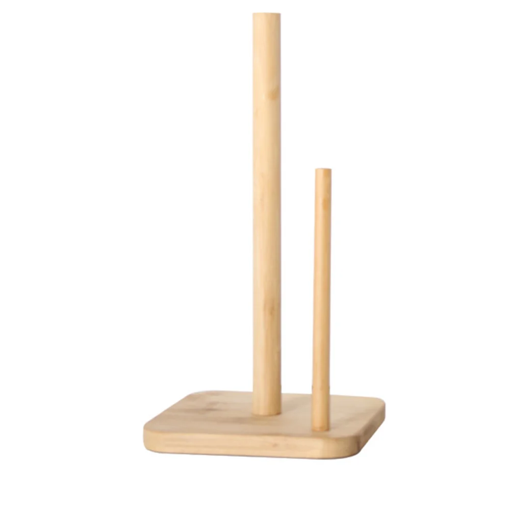 Paper Towel Holder, Kitchen European Bamboo Vertical Roll Paper Rack