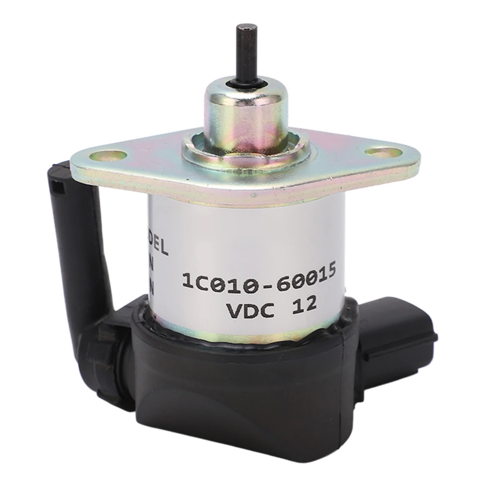 Shut Off Solenoid Valve 1C010‑60015 Aluminum Alloy Fuel Shutdown Valve for Kubota V1505 V3300 DC12V