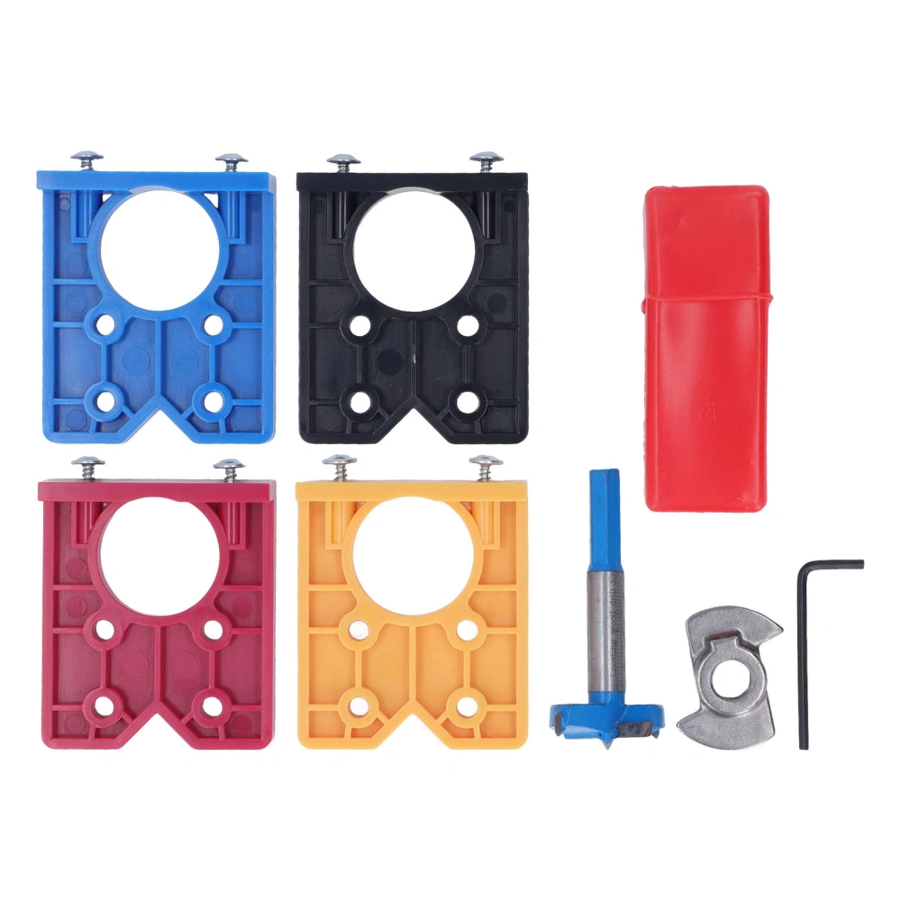 Hinge Jig Kit Blue Red Yellow Black 35mm Drill Guide Woodworking Hole Opener for Door Cabinet