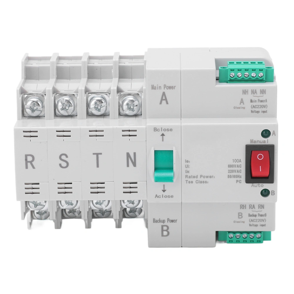 Dual Power Automatic Transfer Switch 4P Din Rail Type Power Transfer Switch for PZ30 Distribution Box AC