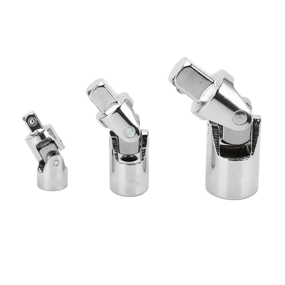 3PCS Socket Adapters Rotatable Universal Joint Set for Power Drill Ratchet Wrench 1/4in 3/8in 1/2in