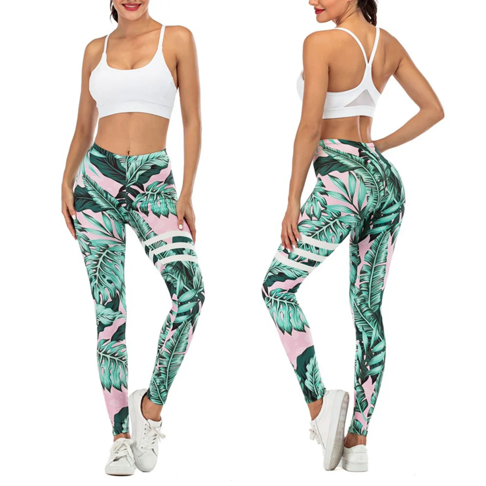 Women's Digital Printed Sports Pants, High Waist Tight Long Yoga Pants