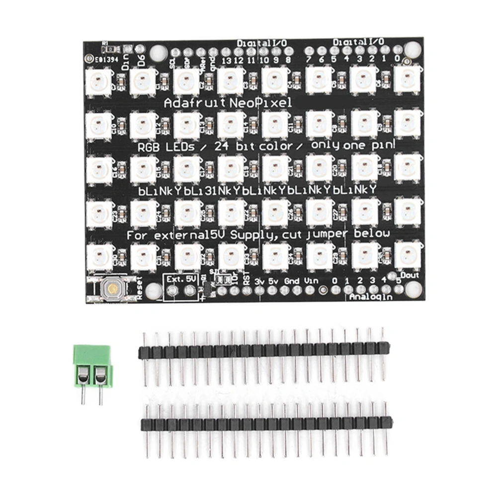 WS2812B 5050 RGB LED Integrated Driver Module 5x8 40 Bits Color Light Development Board 5V