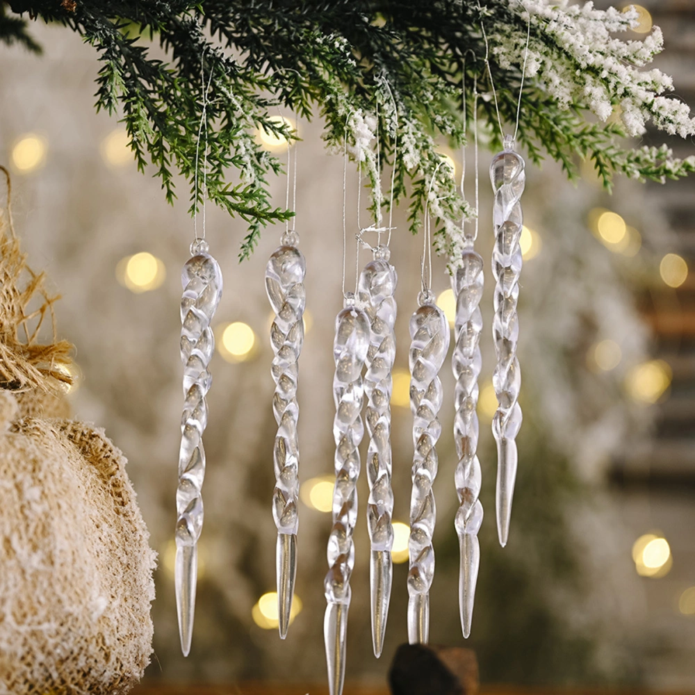 Christmas Tree Decoration Icicle, Clear Icicle Drop Hanging Ornament