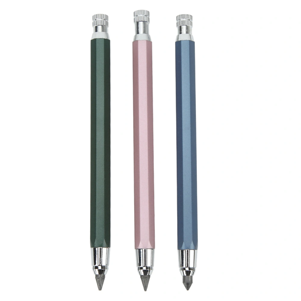 3Pcs Mechanical Carpenter Pencil 5.6mm Scribing Tool Marker Set Kit for Woodworking Blue Pink Green