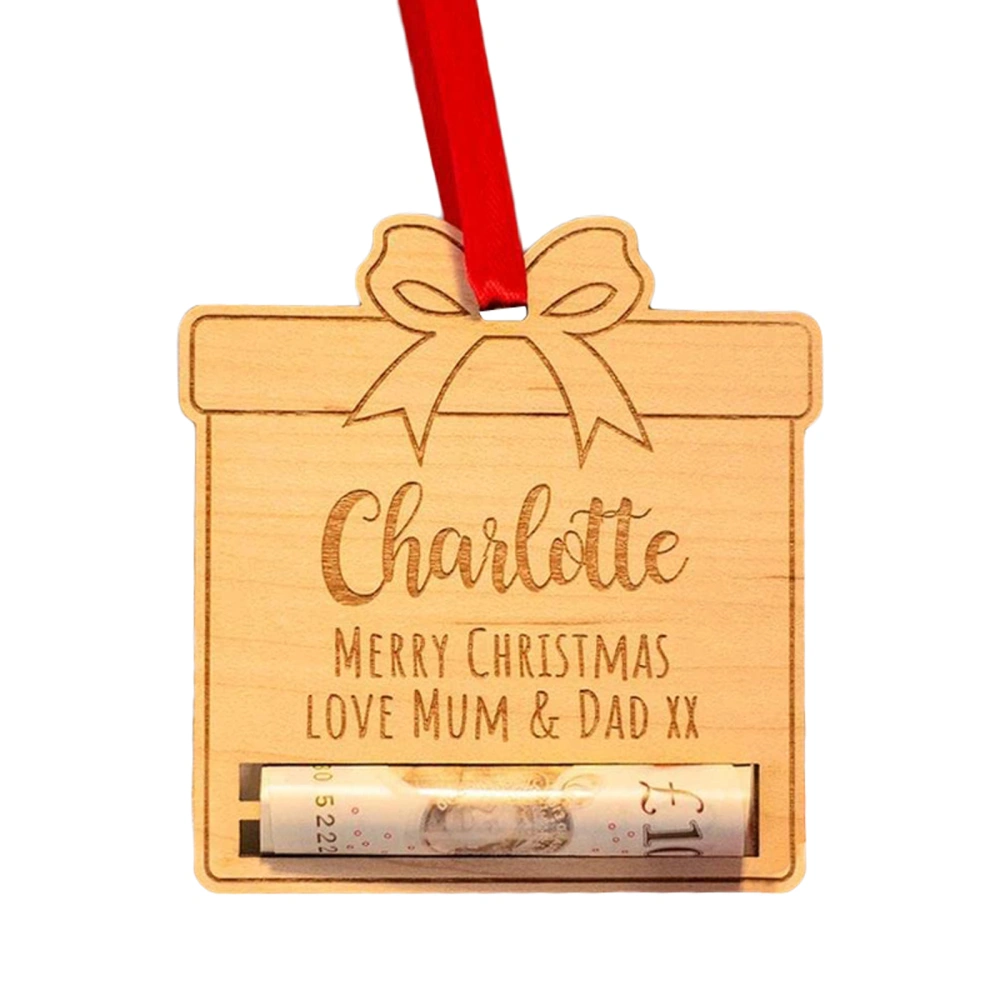 Christmas Money Holder Ornament, Min Pendant Gift Card Holder