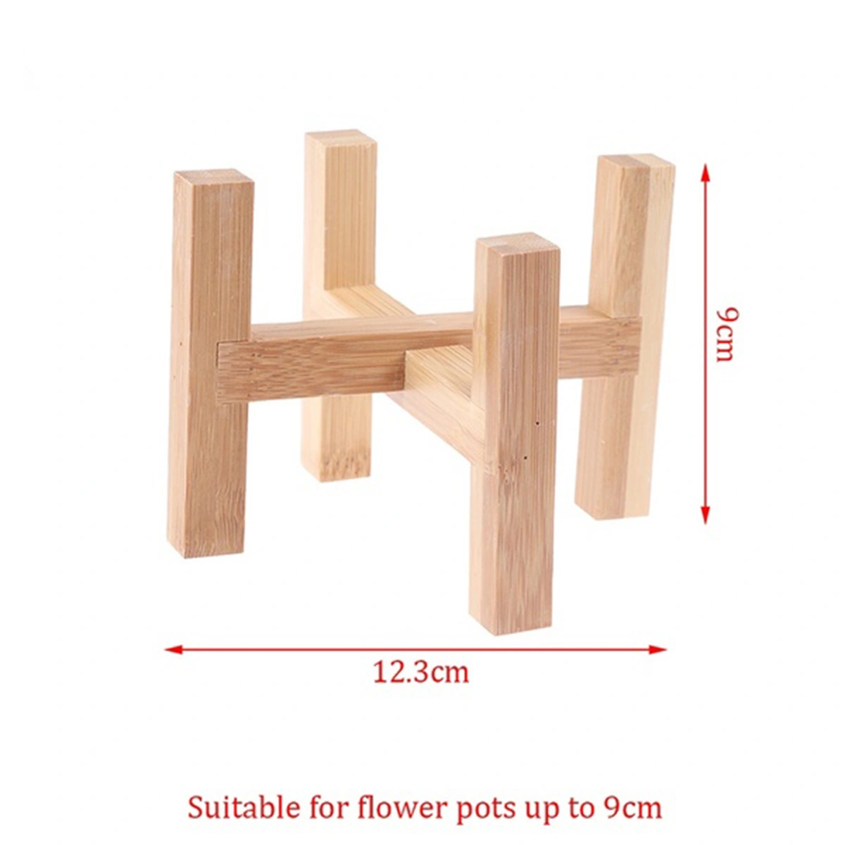 Wooden Plant Stand Retro Four Corners Adjustable Flower Pot Holder