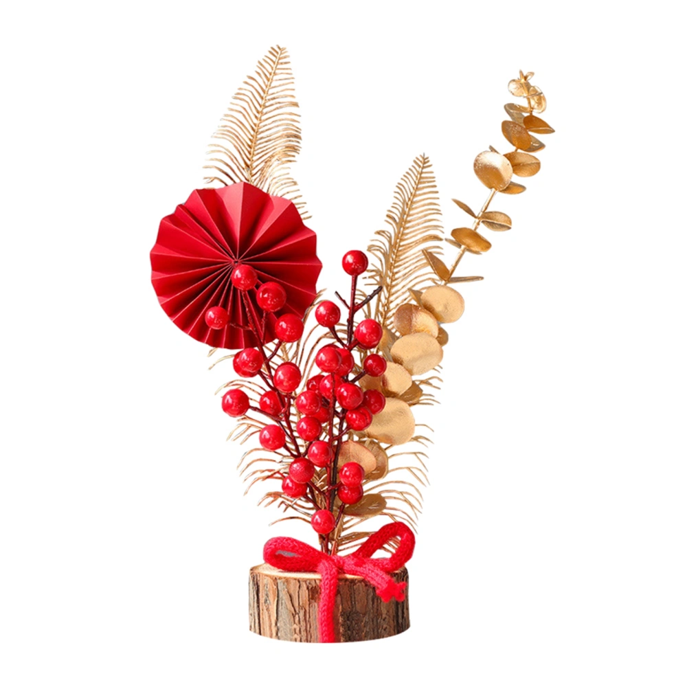 New Year Desk Ornament, Artificial Plants Traditional Lucky Decor Gift