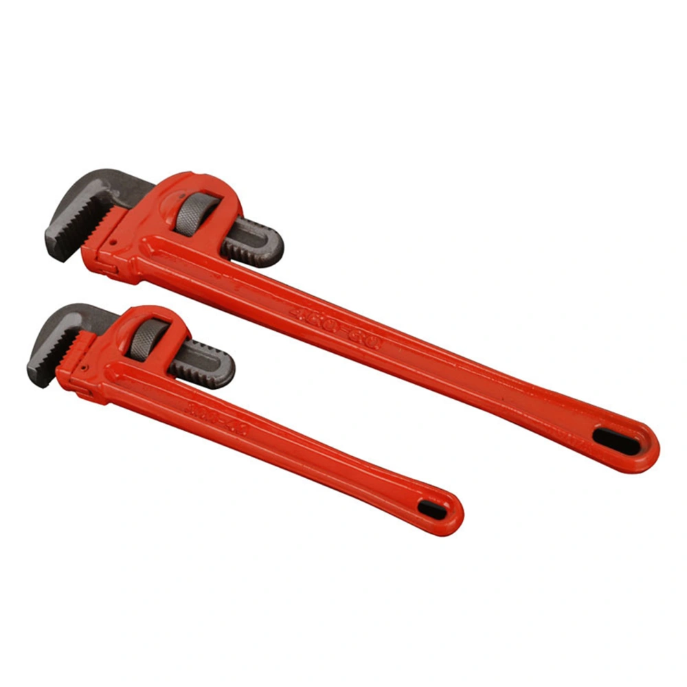 Straight Pipe Wrench High Hardness Heat Treatment Steel Red Plumbing Wrench for Plumber 0.55kg / 1.2lb